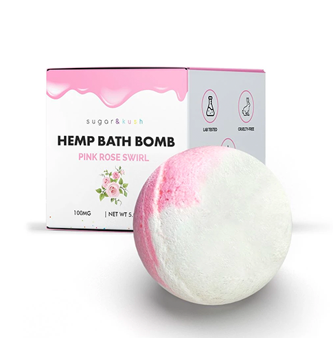 Pink Rose Swirl Hemp Bath Bomb