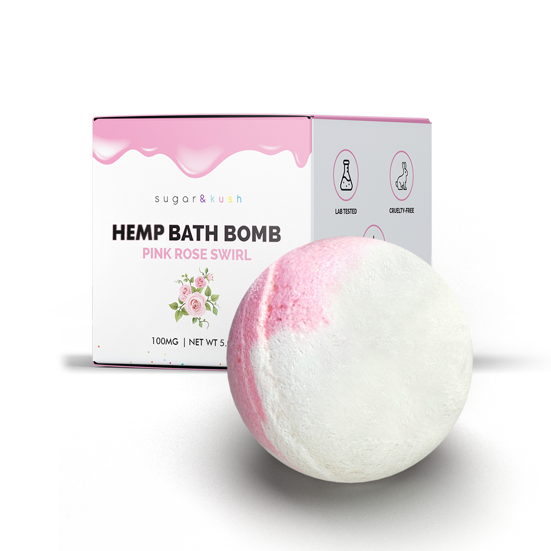 Pink Rose Swirl Hemp Bath Bomb *Promo*