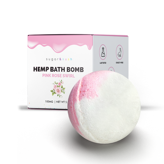 Pink Rose Swirl Hemp Bath Bomb
